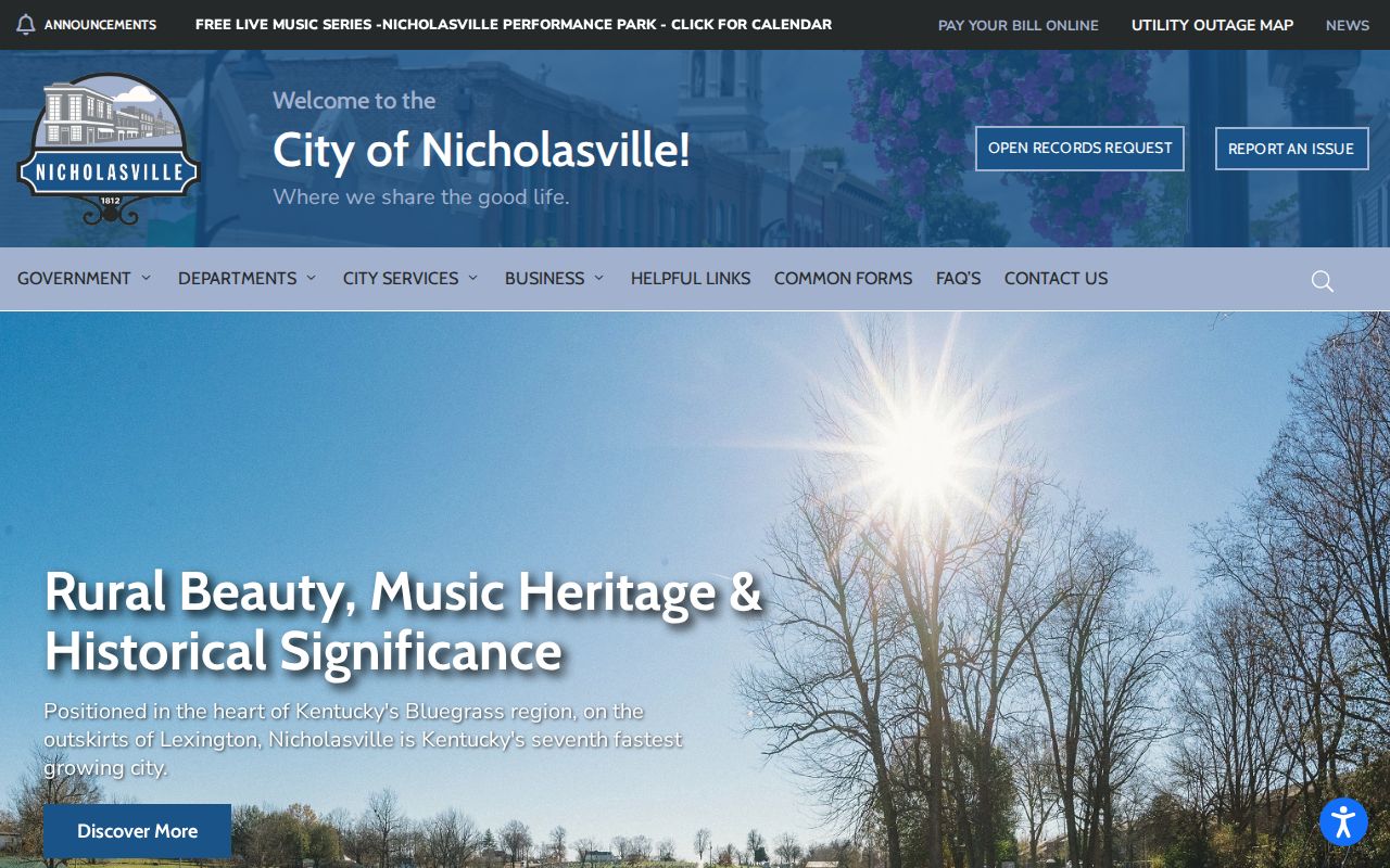 Nicholasville criminal history and official city records website