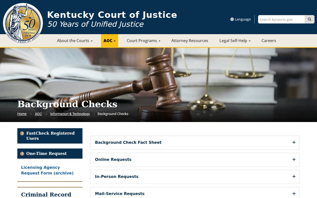 Jessamine County criminal court report options in AOCFastCheck