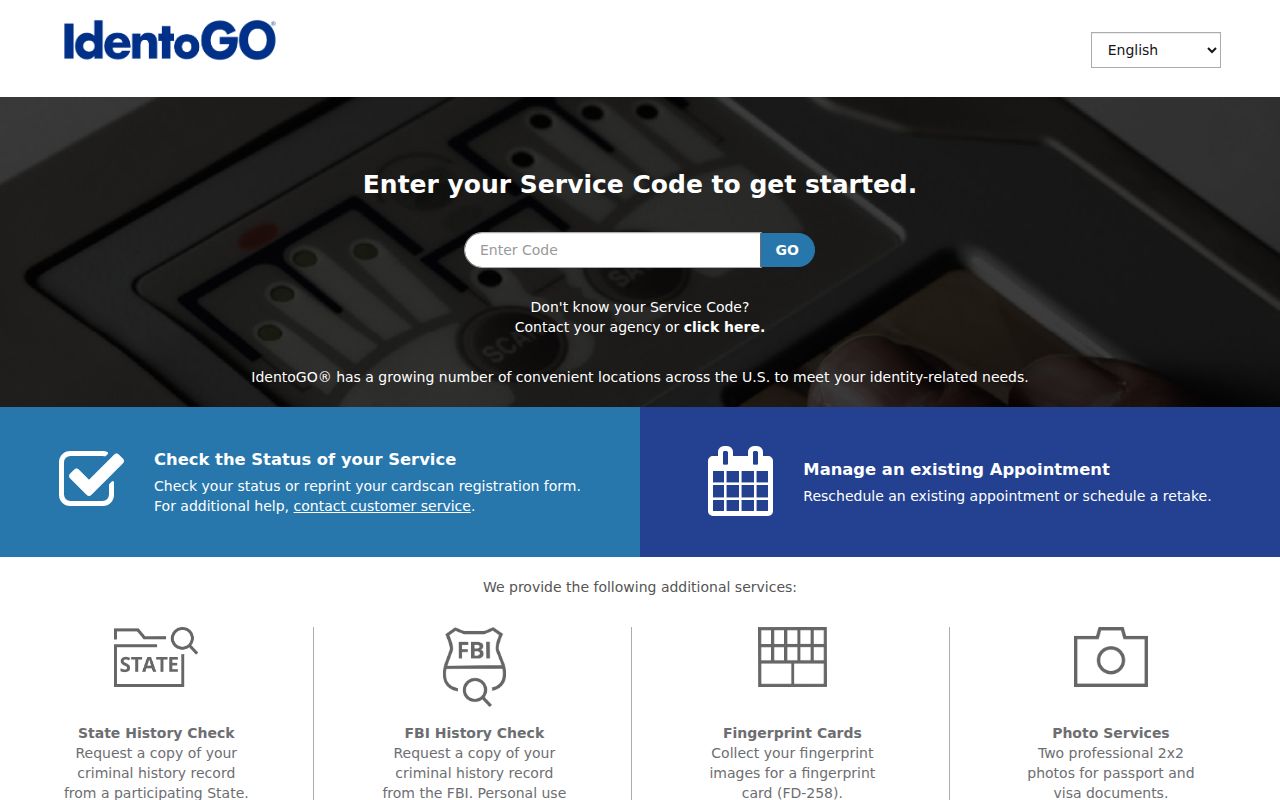 Jessamine County criminal record fingerprint enrollment through IdentoGO