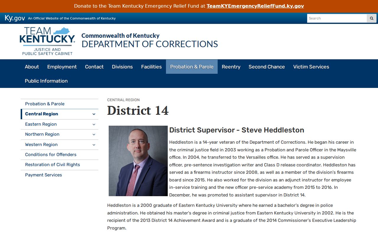 Jessamine County criminal probation and parole District 14 office
